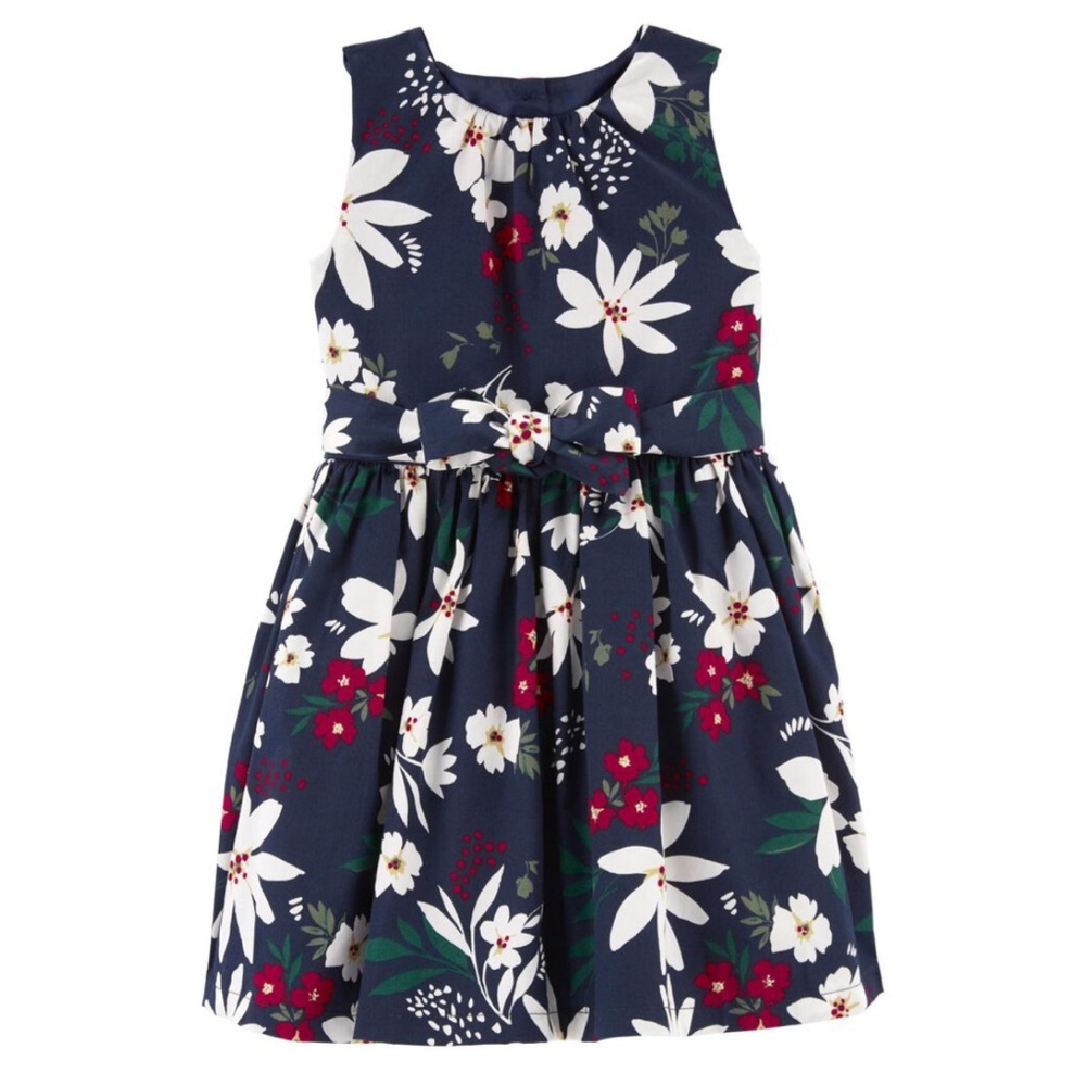 Carter’s Navy Blue Floral Dress for Baby Girl, Size 6 months